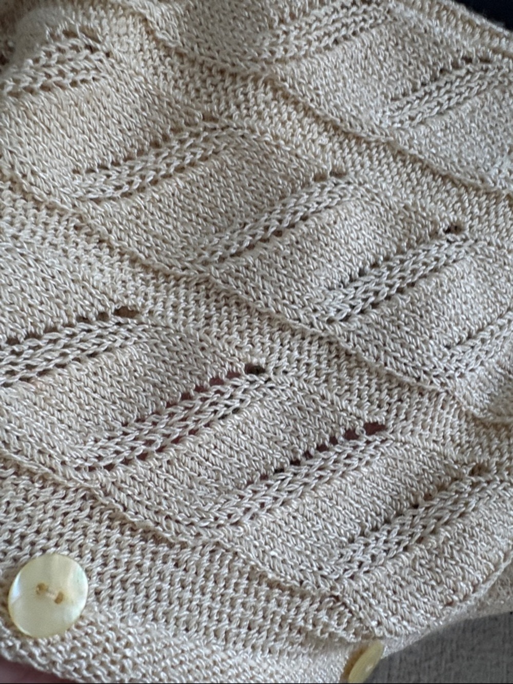 Armani Vintage Cream Open-Knit Button Front Sweater Vest - Picture 10 of 13
